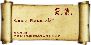 Rancz Manassé névjegykártya